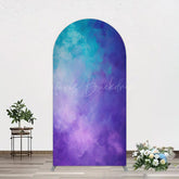 Lofaris Oil Painted Blue Purple Mixed Pattern Arch Backdrop